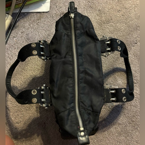 Y2K Franco Sarto black nylon handbag with silver buckle hardware and gems 🖤💎 - Picture 7 of 16